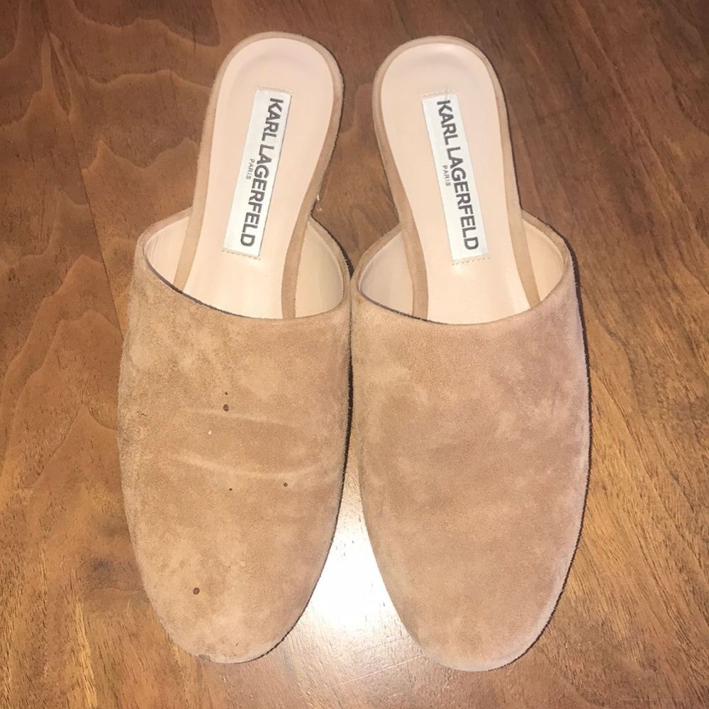 Karl Lagerfeld suede flats